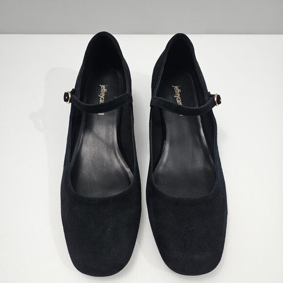 NEW Jeffrey Campbell Top Tier Mary Jane Heel Womens 10 Black Suede Classic Pump - Picture 4 of 13
